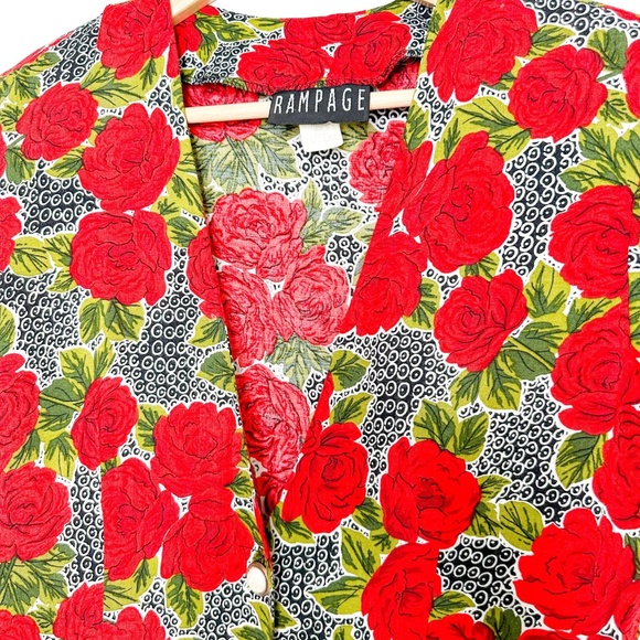 Vintage Rampage Floral Top with Button Front Detail | Vintage Floral Blazer| - Picture 5 of 7